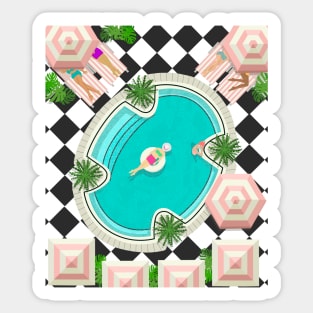 Black and Pink Pool Sticker